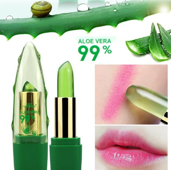 Aloe Vera Gel Color Changing Lipstick Gloss - Moisturizer & Anti-drying - Desalination Fine-grain Lip Blam Care