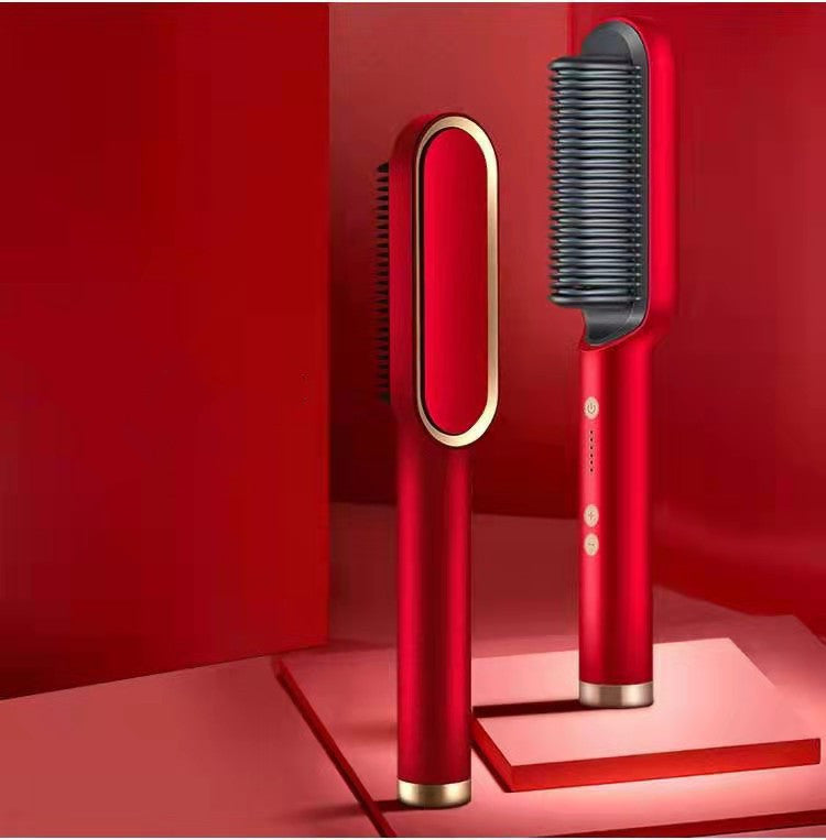 Hair Straightener Hot Comb Negative Ion Curling Tong - Dual-purpose Electric Hair Brush