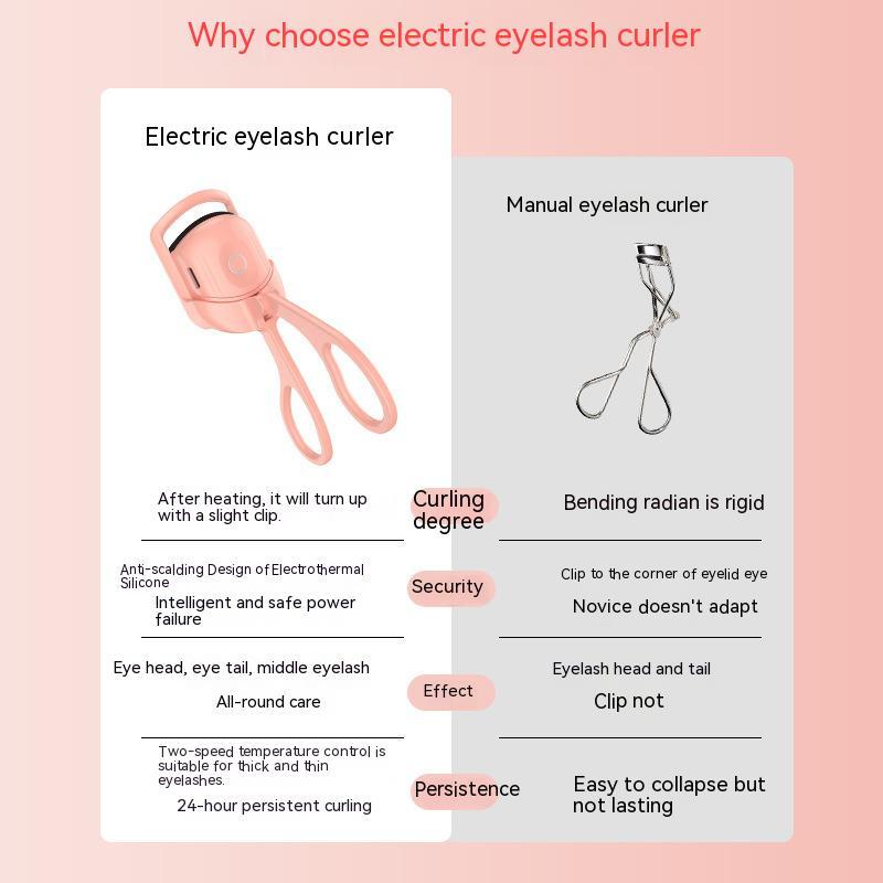 Portable Electric Heated Comb Eyelash Curler - Long Lasting Curls