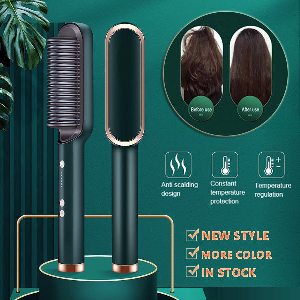 Hair Straightener Hot Comb Negative Ion Curling Tong - Dual-purpose Electric Hair Brush