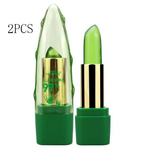Aloe Vera Gel Color Changing Lipstick Gloss - Moisturizer & Anti-drying - Desalination Fine-grain Lip Blam Care