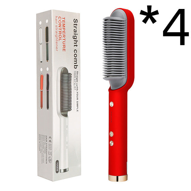 Hair Straightener Hot Comb Negative Ion Curling Tong - Dual-purpose Electric Hair Brush