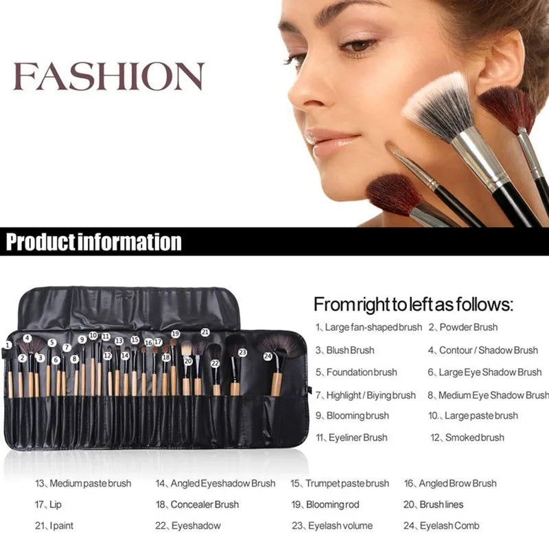 Professional Cosmetics Brushes - 24 Pcs Makeup Brush Set