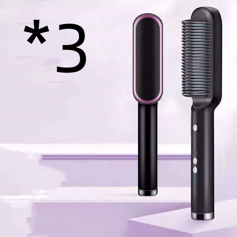 Hair Straightener Hot Comb Negative Ion Curling Tong - Dual-purpose Electric Hair Brush