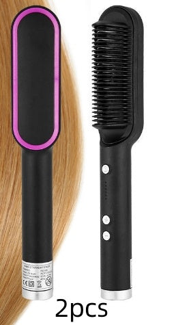 Hair Straightener Hot Comb Negative Ion Curling Tong - Dual-purpose Electric Hair Brush