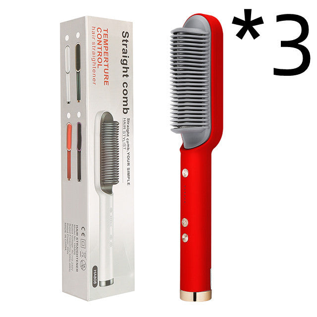 Hair Straightener Hot Comb Negative Ion Curling Tong - Dual-purpose Electric Hair Brush