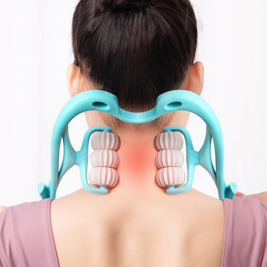 Multifunctional Manual Six-wheel Roller Neck Massager