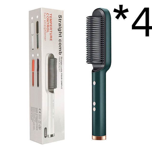 Hair Straightener Hot Comb Negative Ion Curling Tong - Dual-purpose Electric Hair Brush