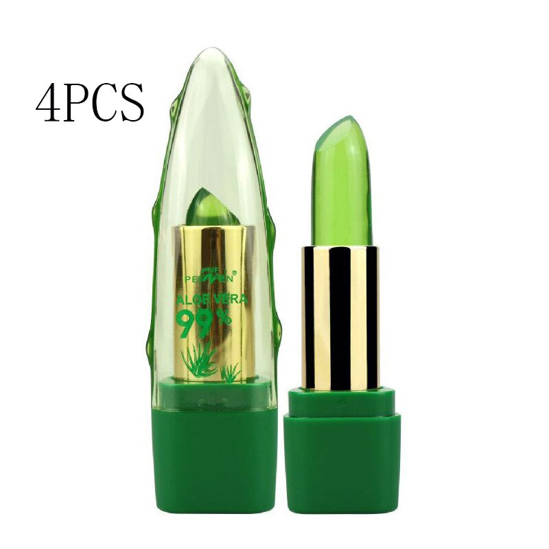 Aloe Vera Gel Color Changing Lipstick Gloss - Moisturizer & Anti-drying - Desalination Fine-grain Lip Blam Care