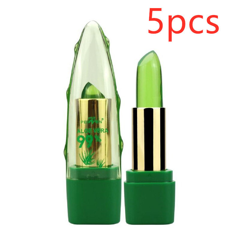 Aloe Vera Gel Color Changing Lipstick Gloss - Moisturizer & Anti-drying - Desalination Fine-grain Lip Blam Care