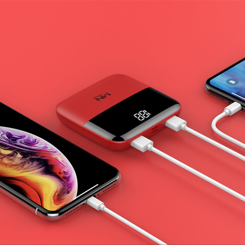 10000mAh Mini Power Bank Portable Charger - On-the-go Charging Solution