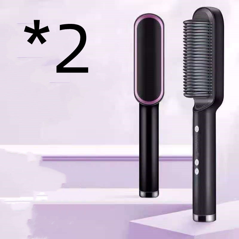 Hair Straightener Hot Comb Negative Ion Curling Tong - Dual-purpose Electric Hair Brush