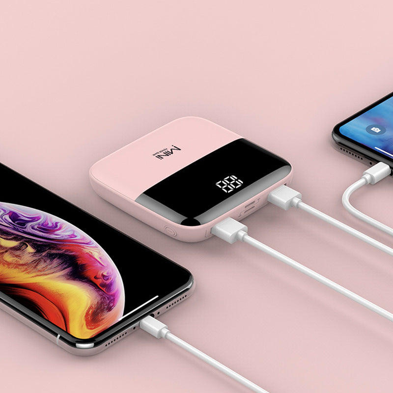 10000mAh Mini Power Bank Portable Charger - On-the-go Charging Solution