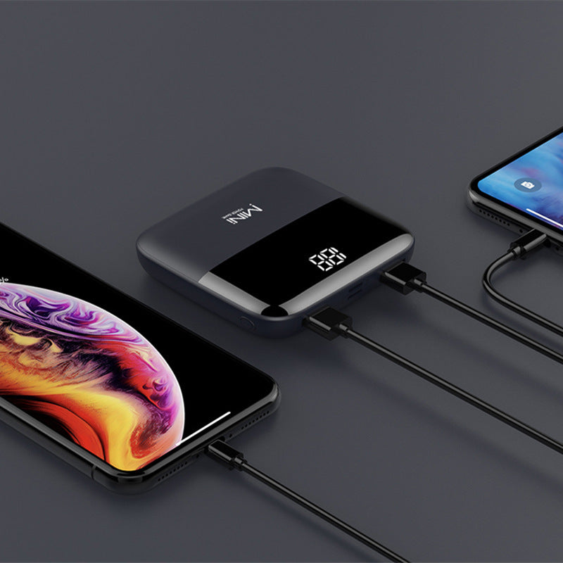 10000mAh Mini Power Bank Portable Charger - On-the-go Charging Solution