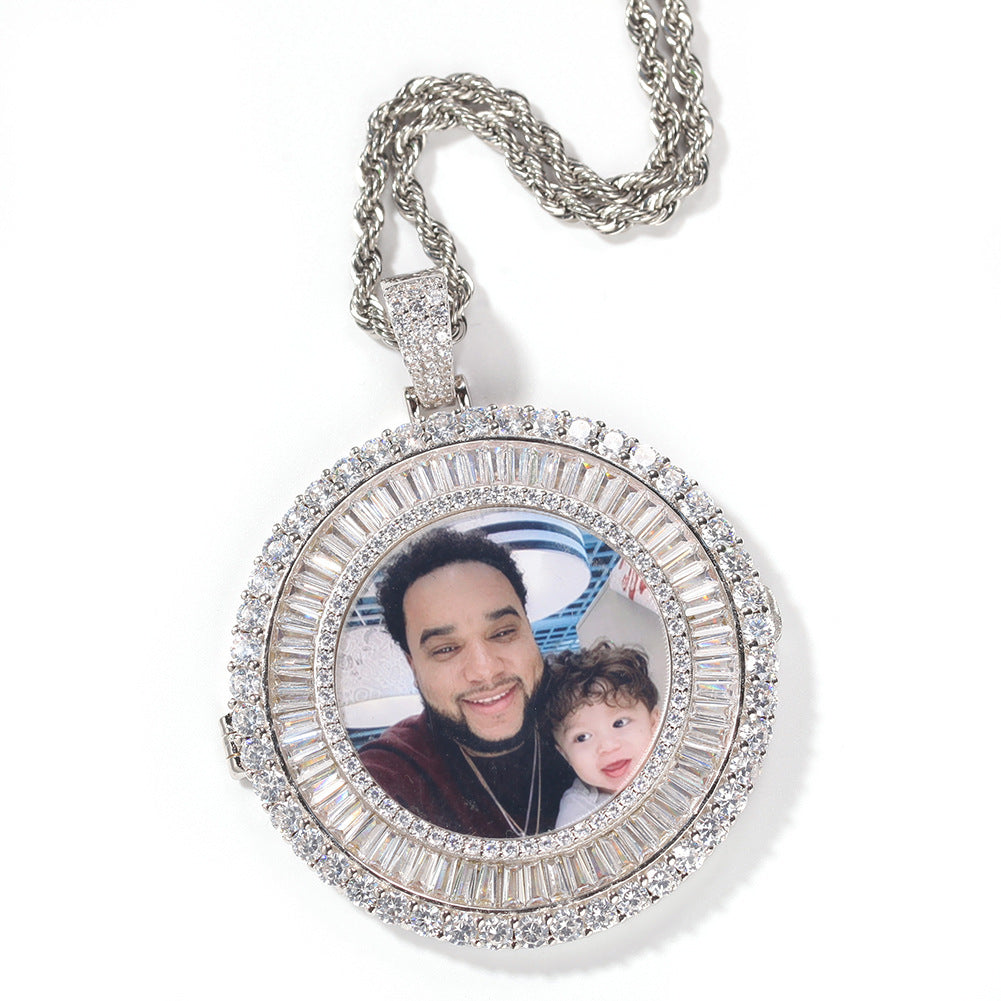 Personalized Photo Pendant Micro Inlaid Cubic Zirconia Necklace