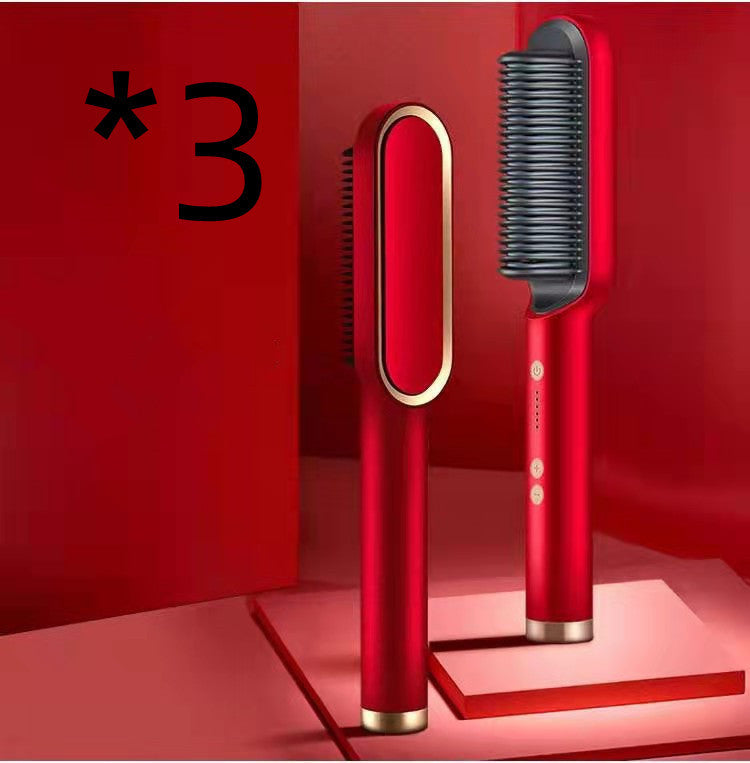 Hair Straightener Hot Comb Negative Ion Curling Tong - Dual-purpose Electric Hair Brush