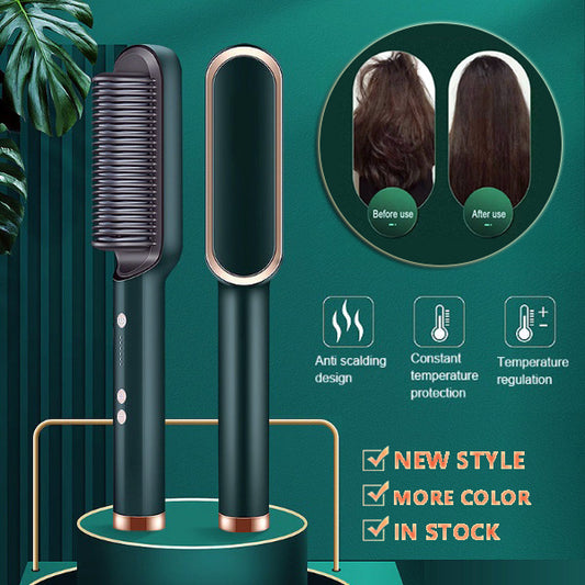 Hair Straightener Hot Comb Negative Ion Curling Tong - Dual-purpose Electric Hair Brush