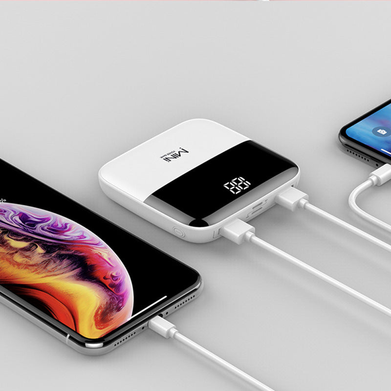 10000mAh Mini Power Bank Portable Charger - On-the-go Charging Solution