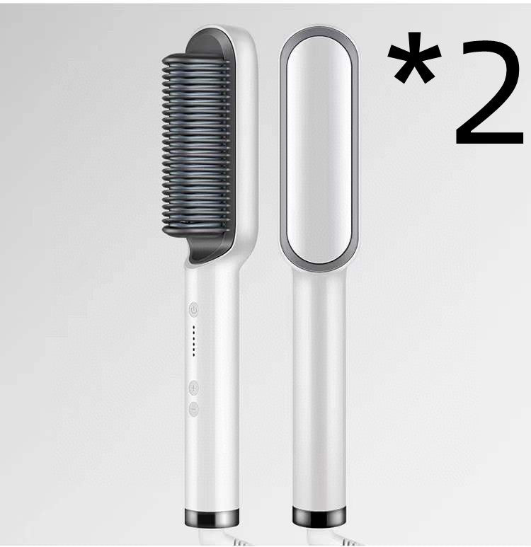 Hair Straightener Hot Comb Negative Ion Curling Tong - Dual-purpose Electric Hair Brush