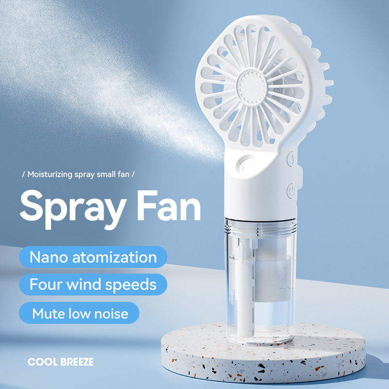 Portable Handheld Spray Fan | 4-Speed Water Spray Mist Fan | Summer Cooling Artifact | USB Charging | Summer Supplies | Outdoor Mini Fan