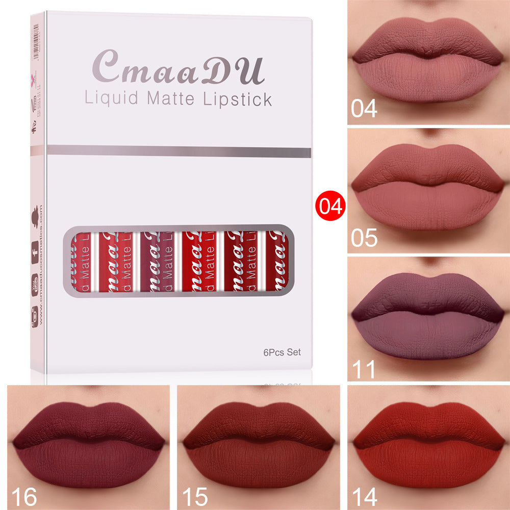 Matte Waterproof Lipstick Long Lasting Lip Gloss - 6 Boxes