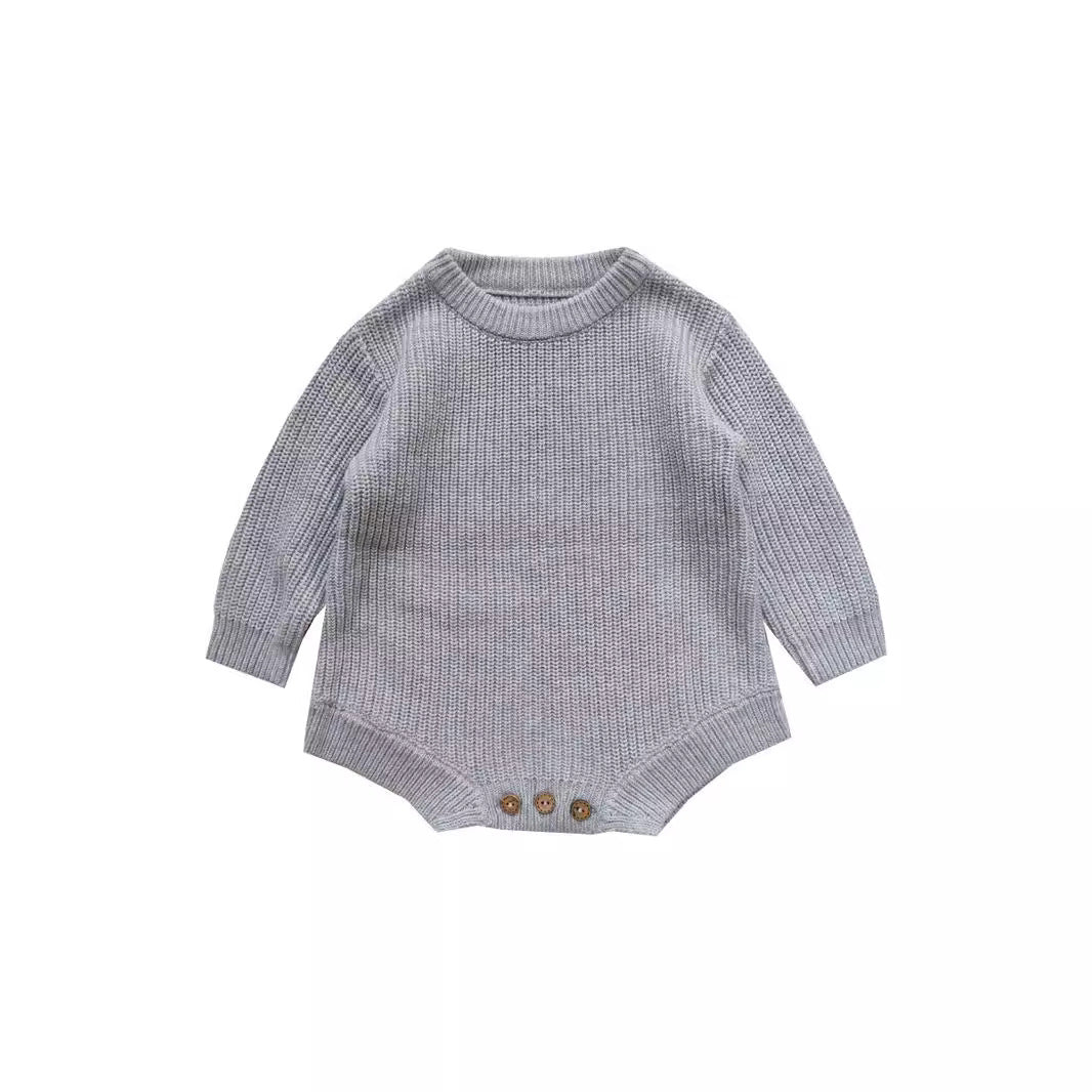 Girls' Pure Cotton One-pieces Long-sleeved Sweater