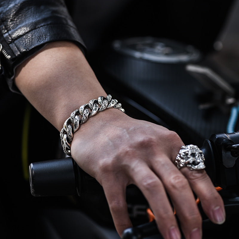 Retro Hip Hop Bracelet | Personalized Smoky Rain | Stylish Accessory for Men