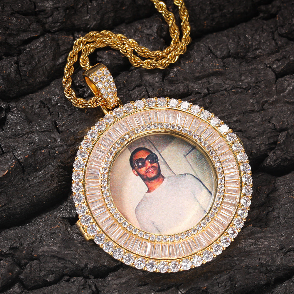 Personalized Photo Pendant Micro Inlaid Cubic Zirconia Necklace