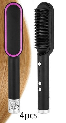 Hair Straightener Hot Comb Negative Ion Curling Tong - Dual-purpose Electric Hair Brush