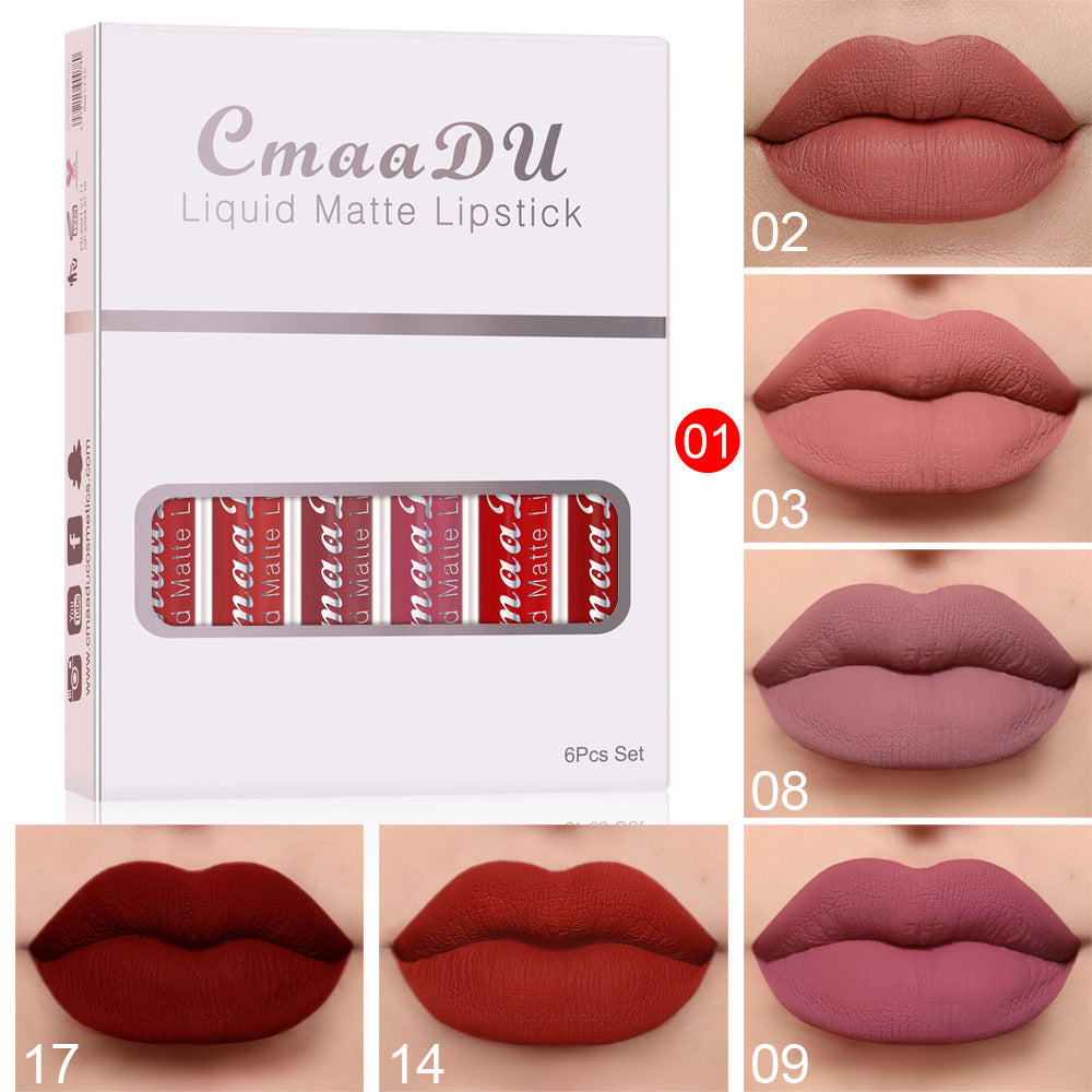 Matte Waterproof Lipstick Long Lasting Lip Gloss - 6 Boxes