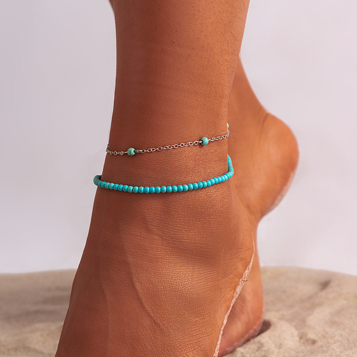 Beach Rhinestone Set Personalized Gravel Anklet