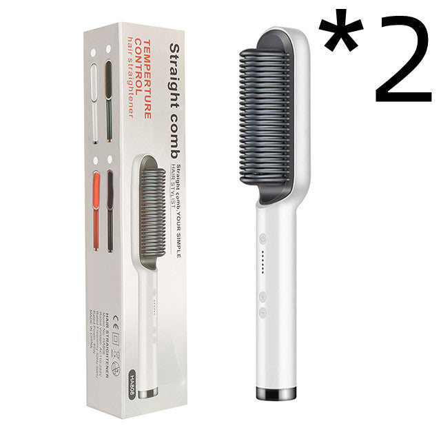 Hair Straightener Hot Comb Negative Ion Curling Tong - Dual-purpose Electric Hair Brush